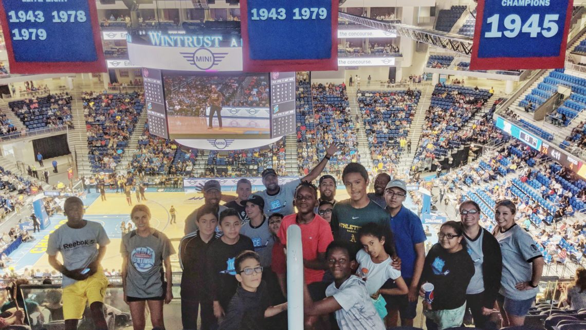 Chicago Sky Group Photo with mentors and kids