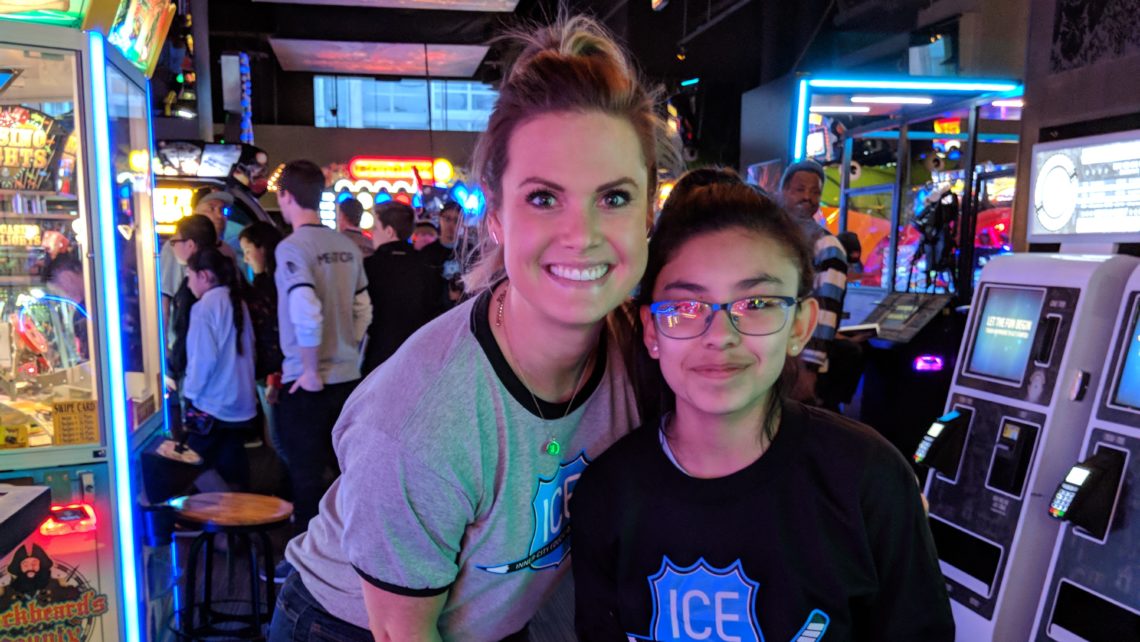 ICE mentor and mentee at the arcade
