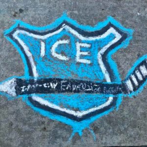 Color chalk drawing of ICE Program logo