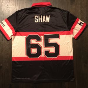 Andrew Shaw autographed custom bowling jersey with certificate of authentication