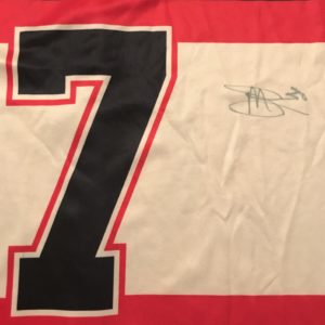 Malcolm Subban (#30) autographed custom Brent Seabrook (#7) Blackhawks ICE Bowl event bowling jersey with certificate of authentication