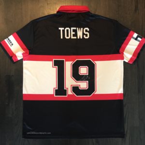 Jonathan Toews autographed custom bowling jersey with certificate of authentication